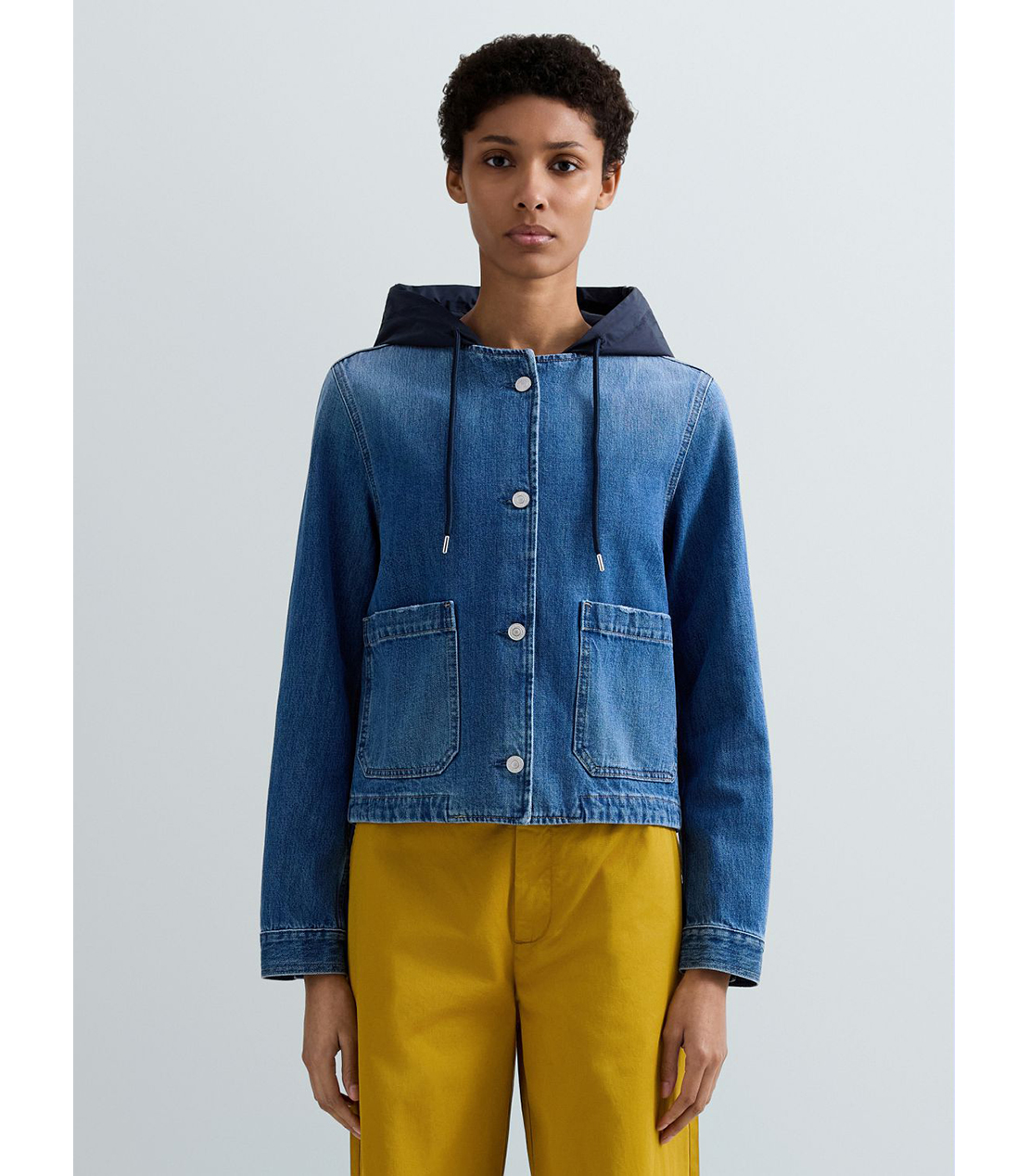 フード付きデニムジャケット 詳細画像 ブルー 1